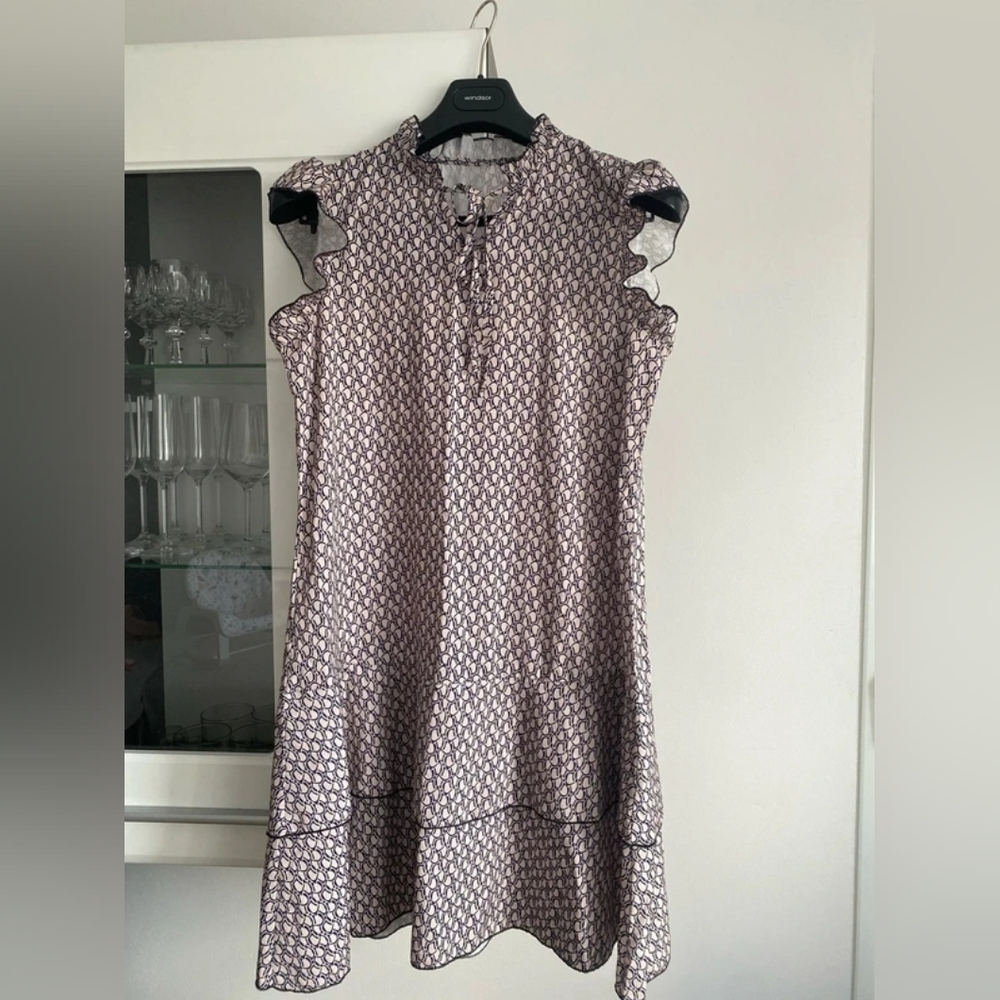 Printed A-Line Women’s Skirt in Navy and Cream